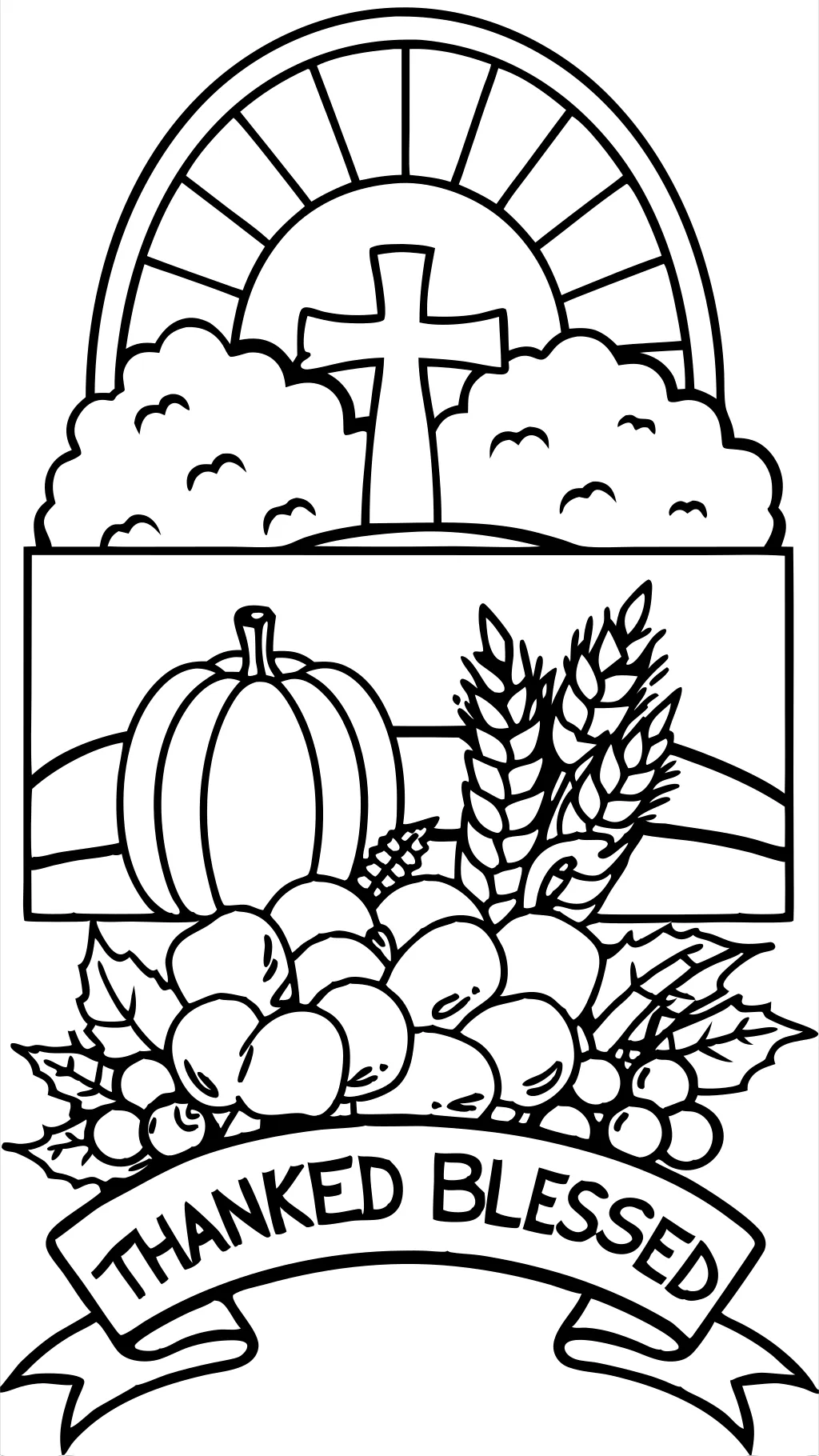 coloriage de Thanksgiving chrétienne